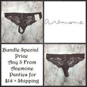 Anemone All-Lace and Mesh Thong, Underwear